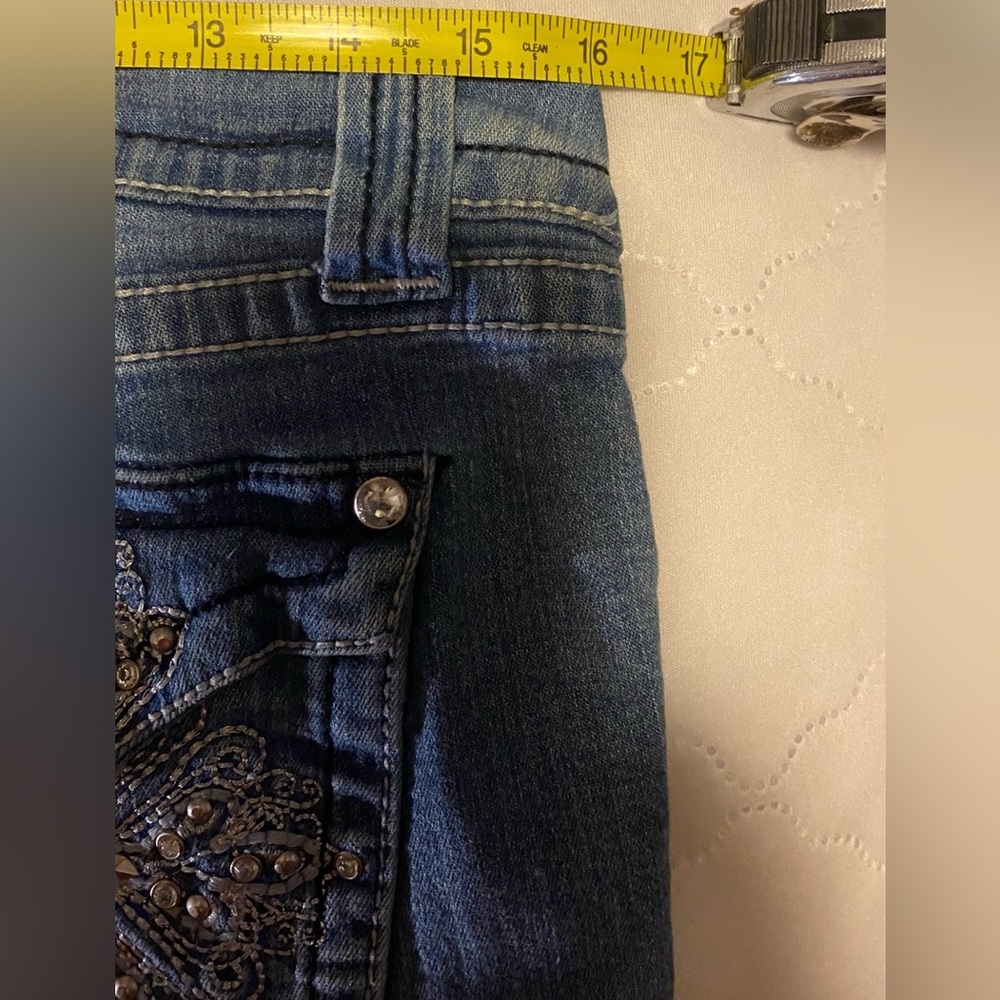 Suko Embellished Blue Denim Jeans - Picture 5 of 8
